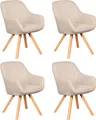 Produktbild: Mr. Deko Esszimmerstühle 4er Set Matera beige drehbar mit Armlehnen