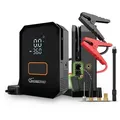Produktbild: SachsenRAD Starthilfe Powerbank mit 150PSI Luftkompressor-12V Autobatterie Jump Starter mit Tragbaren Starthilfekabel, LED-Notlicht und Auto-Luftd...