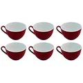 Produktbild: Ritzenhoff & Breker Doppio Kaffeetassen, 6er Set, Kaffee Obertassen mit farbigem Rand, Teetassen für buntes Mix & Match, Porzellan, Rot, 200 ml, 516104