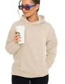 Produktbild: behype. Damen Oversize Hoodie Kapuzenpullover Einfarbig Basic Heavy Blank Pullover Unifarben Kapuzen-Sweatshirt Für Frauen DC_Damen_8001-Taupe Light-XS