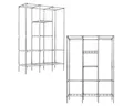 Produktbild: eyepower Kleiderständer 178 x 128 x 45 cm Offener Schrank - Metall Steckregal 8 Ablagen, Regal für Schlafzimmer mit Kleiderstange - Regalsystem - Ablageregal