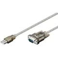 Produktbild: Goobay USB seriell RS232 Konverter, Transparent 1,5m, USB 2.0-Stecker Typ A > D-SUB/RS-232-Stecker 9-polig