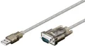 Produktbild: USB seriell RS232 KonverterKabel 1,5m DB09Stecker >USB A-Stecker  Goobay® 95435