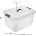 Produktbild: Juskys Aufbewahrungsbox mit Deckel - 4er Set Kunststoff Boxen 30l - Box groß, stapelbar, transparent - Aufbewahrung Ordnungssystem Aufbewahrungsboxen - Weiß