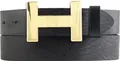 Produktbild: BELTINGER Designer Gürtel HENRY aus Vollrindleder 4 cm | Eleganter Ledergürtel für Damen und Herren 40mm | Gold glänzend | Schwarz 95cm