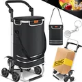 Produktbild: KESSER® Einkaufstrolley Treppensteiger mit Kühlfach klappbar mit 56L Kapazität und belastbar bis 50kg 3in1 Trolley Sackkarre & Umhängetasche Faltbarer Einkaufswagen inkl. Einkaufschip