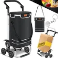 Produktbild: KESSER® Einkaufstrolley mit Kühlfach ideal für Stufen 56L Kapazität | klappbar & belastbar bis 50kg | Faltbarer Einkaufswagen Umhängetasche Sc... - Schwarz