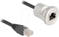 Produktbild: DELOCK 88187 - Cat.5e RJ45 Einbaubuchse, mit Kabelpeitsche Stecker