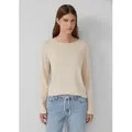 Produktbild: s.Oliver Longpullover Strickpullover Weicher Feinstrickpullover mit Rollkanten beige XL (42)