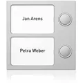 Produktbild: Ritto Portier Tastenmodul 2WE (2 Klingeltasten, 2 Namensschilder) silber, (Bus-System)