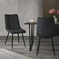 Produktbild: ML-Design Esszimmerstühle 2er Set Anthrazit, Wohnzimmerstühle mit Stoffbezug und Metallbeinen, Küchenstühle mit Rückenlehne