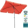 Produktbild: Quick-star - Balkon Sonnenschirm 200x125cm Balkonschirm Rechteckig Knickbar Terra / Rotorange ral 2001 Gartenschirm uv 50