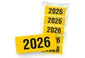 Produktbild: itenga Etiketten itenga 50x Jahresetiketten 2026 GELB rechteckig 6 x 2,5 cm aus Haftpap