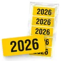 Produktbild: itenga 50x Jahresetiketten 2026 GELB rechteckig 60x250cm aus selbstklebend