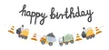 Produktbild: Süße DIY Partykette Baustelle Happy Birthday Bunte Fahrzeuge Laster Kran Betonmischer Girlande Deko Kindergeburtstag DIY Hängekette Geburtstag Junge 2 Meter, Made in EU