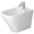 Produktbild: Duravit Stand-Bidet DuraStyle back to wall 57cm mit Überlauf, mit Hahnlochbank, 1 Hahnloch, 22841000001, Farbe: Weiß mit Wondergliss