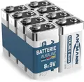 Produktbild: ANSMANN Alkaline Longlife 9V Blockbatterien – Zuverlässige Batterien für Rauchmelder, Temperaturbeständig, Lange Lebensdauer, 8 Stück