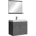 Produktbild: BADMÖBEL-SET Montreal 3 Teile Dunkel Grau - 60 x 35 x 51 cm