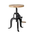 Produktbild: Hocker SELCE Industrial Design höhenverstellbar Eisen schwarz Vintage Kurbel