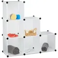Produktbild: Relaxdays Stufenregal, Weiß, Kunststoff, Metall, 110x110x35 cm, Wohnzimmer, Regale, Bücherregale