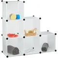 Produktbild: Relaxdays - Stufenregal 6 Fächer, Steckregal Als Kleiderschrank Oder Raumteiler, Offenes Regalsystem, Weiß