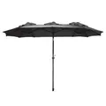 Produktbild: Spetebo Doppel Sonnenschirm mit Kurbel 300 x 150 cm - anthrazit - XL Gartenschirm mit Knickgelenk - Martschirm Sonnen Schutz UV 50+ für Balkon Terrasse Garten groß verstellbarer Neigungswinkel