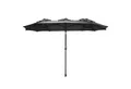 Produktbild: Spetebo Sonnenschirm Doppel Sonnenschirm 300 x 150 cm - anthrazit, LxB: 300.00x150.00 cm, Packung, mit Handkurbel, Drei Kuppel Sonnenschutz Gartenschirm