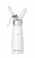 Produktbild: HENDI Sahnespender, Inklusive Set aus 3 Polypropylen Spritztüllen und Reinigungsbürste, Sahne-Mousses-Desserts-kalten Schäumen, 0,5L, ø80x(H) 260mm, Aluminium, Weiß