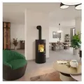 Produktbild: Kaminofen Haas & Sohn Solido Stahl schwarz 6,5 kW mit Holzfach - Schwarz