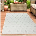 Produktbild: Carpetia Outdoorteppich In- und Outdoorteppich Terasse Wohnzimmerteppich Rautenmuster Creme, rechteckig, Höhe: 5 mm weiß rechteckig | 160 cm x 230 cm x 5 mm