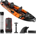 Produktbild: SKINHAWK EXCLUSIV DREIER KAJAK Kaufen 480CM X 96CM ORANGE – Set mit Alu-Paddel