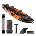 Produktbild: SKINHAWK Exclusiv Orange Kajak Set 480 – Schlauchboot – Kanu - 480 x 96 cm - 3 Personen Kajak