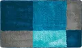 Produktbild: Erwin Müller Badematte, Badteppich Kallithea karo Grafik-Muster Petrol Größe 60x100 cm - flauschig weich, schnell trocknend, rutschhemmend, für Fußbodenheizung geeignet