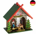 Produktbild: TFA Dostmann Wetterhaus aus Holz, 48.1501, Wetterhäuschen mit Regenmann und 
