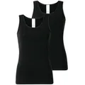 Produktbild: Schiesser Unterhemd Modern Multipacks (2er Pack) mit schmalem Spitzenband, Single Jersey, bequem schwarz 36