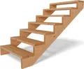 Produktbild: Terrassentreppe aus Lärche Treppe Stufen Wangentreppe Breite Größe: 7-stufig Breite: 95 cm