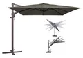 Produktbild: Madison Ampelschirm Monaco Flex 300x300 cm in anthrazit inklusive Ständer, sowohl axial als auch am Mast verstellbar, UV-Schutz 50 Plus