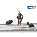 Produktbild: bruder Feuerwehrmann mit ZubehÃ¶r, Spielfigur (blau/gelb)