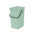 Produktbild: Mülleimer Brabantia Sort & Go Bio Abfalleimer 12 L jade-grün kompakt und platzsparend, auch zur Wandmontage geeignet 75521182