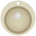 Produktbild: vidaXL Granitspüle Doppelbecken Kratzfest Küchenspüle Einbauspüle Spülbecken Spüle Küche Waschbecken Küchenbecken Auflagespüle Rund Beige Granit