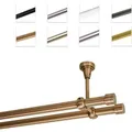 Produktbild: MDEKOR Gardinenstange Vorhangstange 19mm, 2-läufig, 2-läufig Deckemontage, 180 cm Kupfer braun 180 cm