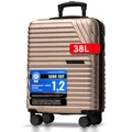 Produktbild: Cocoono Premium Handgepäck Koffer 55x40x20cm - passend für Ryanair, Lufthansa, Eurowings und co. I 38L Handgepäck Koffer mit sanften Rollen und praktischem TSA Schloss, Bordkoffer (Champagner, M)