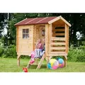 Produktbild: Timbela - Kinderspielhaus aus Holz - Spielhaus im Freien für Kinder - B146xL181xH205 cm/1,1m2 Gartenspielhaus - Garten-Sommerhaus für Kinder M501B