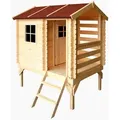 Produktbild: Timbela Kinderspielhaus, Beige, Holz, 146x205x182 cm, Outdoor Spielzeug, Spielhäuser