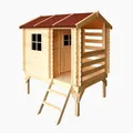 Produktbild: Timbela Kinderspielhaus aus Holz - Spielhaus im Freien für Kinder - B146xL181xH205 cm/1,1m2 Gartenspielhaus - Garten-Sommerhaus für Kinder M501B