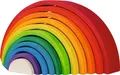 Produktbild: goki 58478 - Bausteine Regenbogen aus Ahornholz - goki Evolution - 11 Teile - Bunte Farben auf Wasserbasis - Montessori-Spielzeug - Made in EU