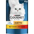 Produktbild: GOURMET Perle Duetto Katzenfutter nass, mit Huhn und Rind, 26er Pack (26 x 85g)