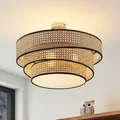 Produktbild: Deckenlampe Elowen Lucande, dimmbar, Holz hell, für Wohn- / Esszimmer, Bambus, Modern, Deckenlampe 9639534