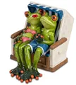 Produktbild: formano Froschpaar im Strandkorb 16 cm Figur lustige Frösche Dekoration