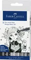 Produktbild: Faber-Castell 167107 Tuschestifte Set, Etui mit 8 Stiften, Feine Spitzen und Pinselspitzen in Schwarz und Grautönen, Geeignet für Präzises Zeichnen und Kreative Manga-Kunstwerke